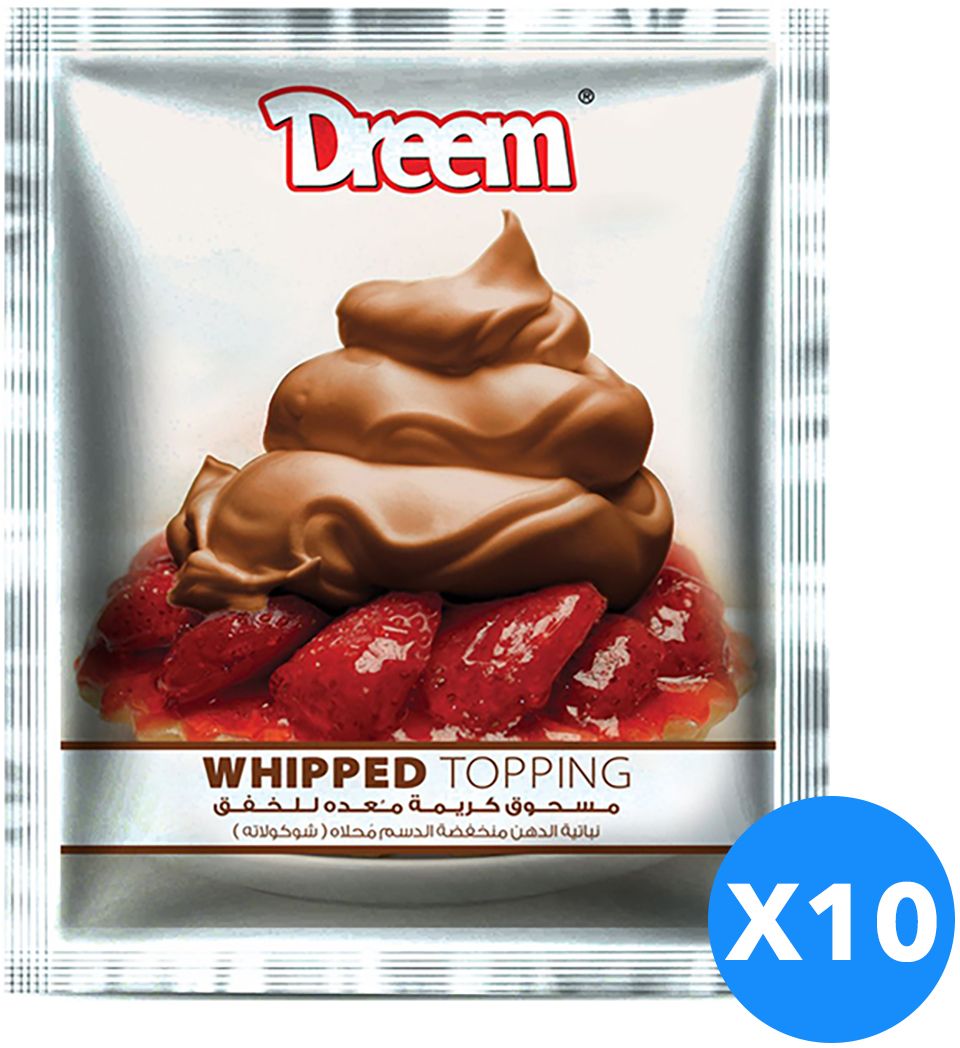 Dreem Whipped topping With Chocolate flavor Set Of 10, 65 gm